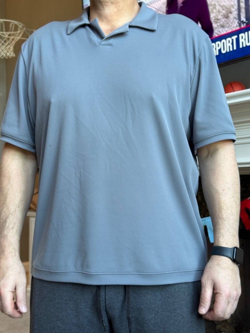 Men's Short-Sleeve Polo Shirt - blue/grey
